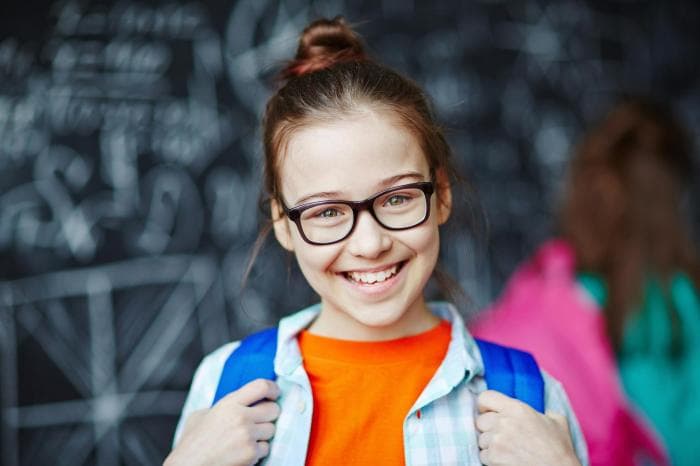 Back to school kid with glasses